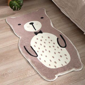 Grey Bear Small Area Rug 20"W x 36"Non-Slip Carpet